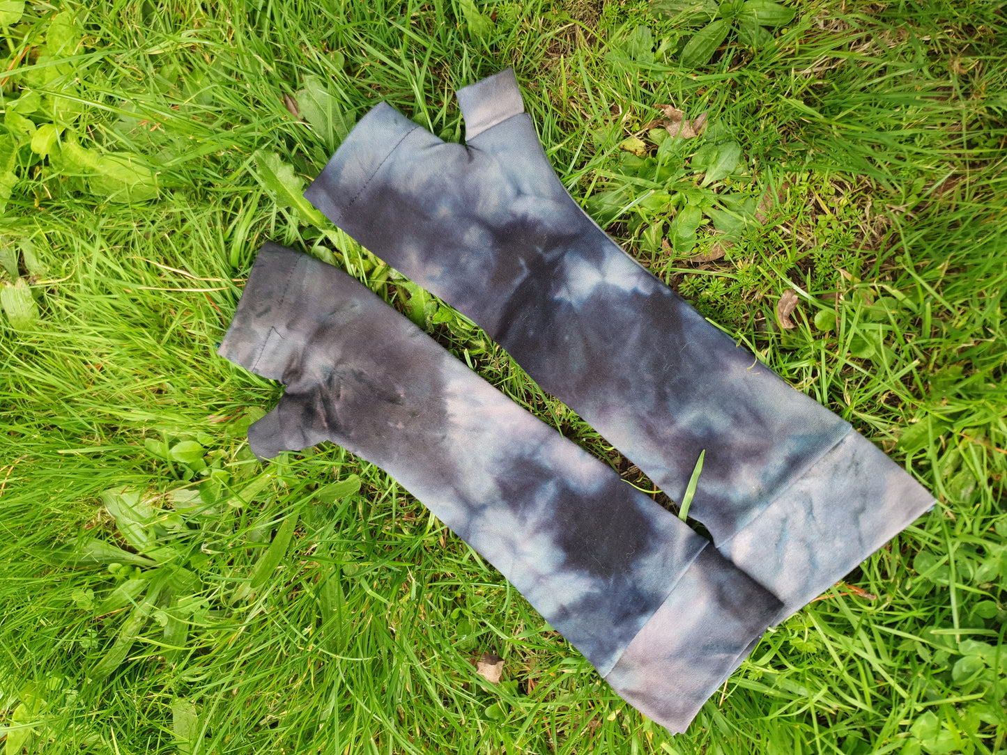 Blue-Black Grey TieDye Arm Warmers