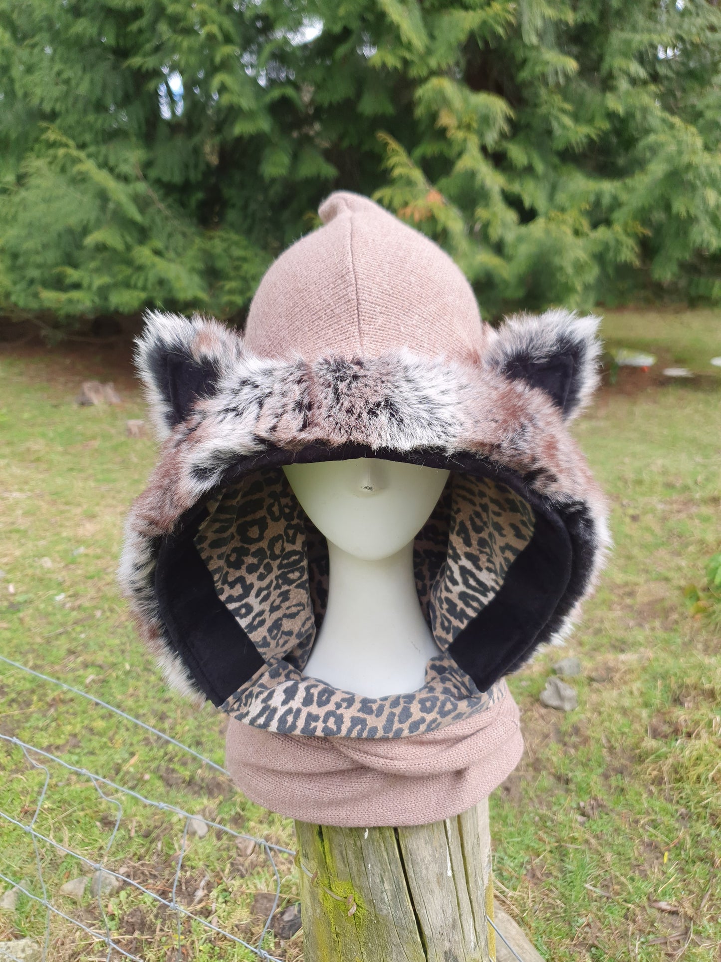 Taupe Hooded scarf