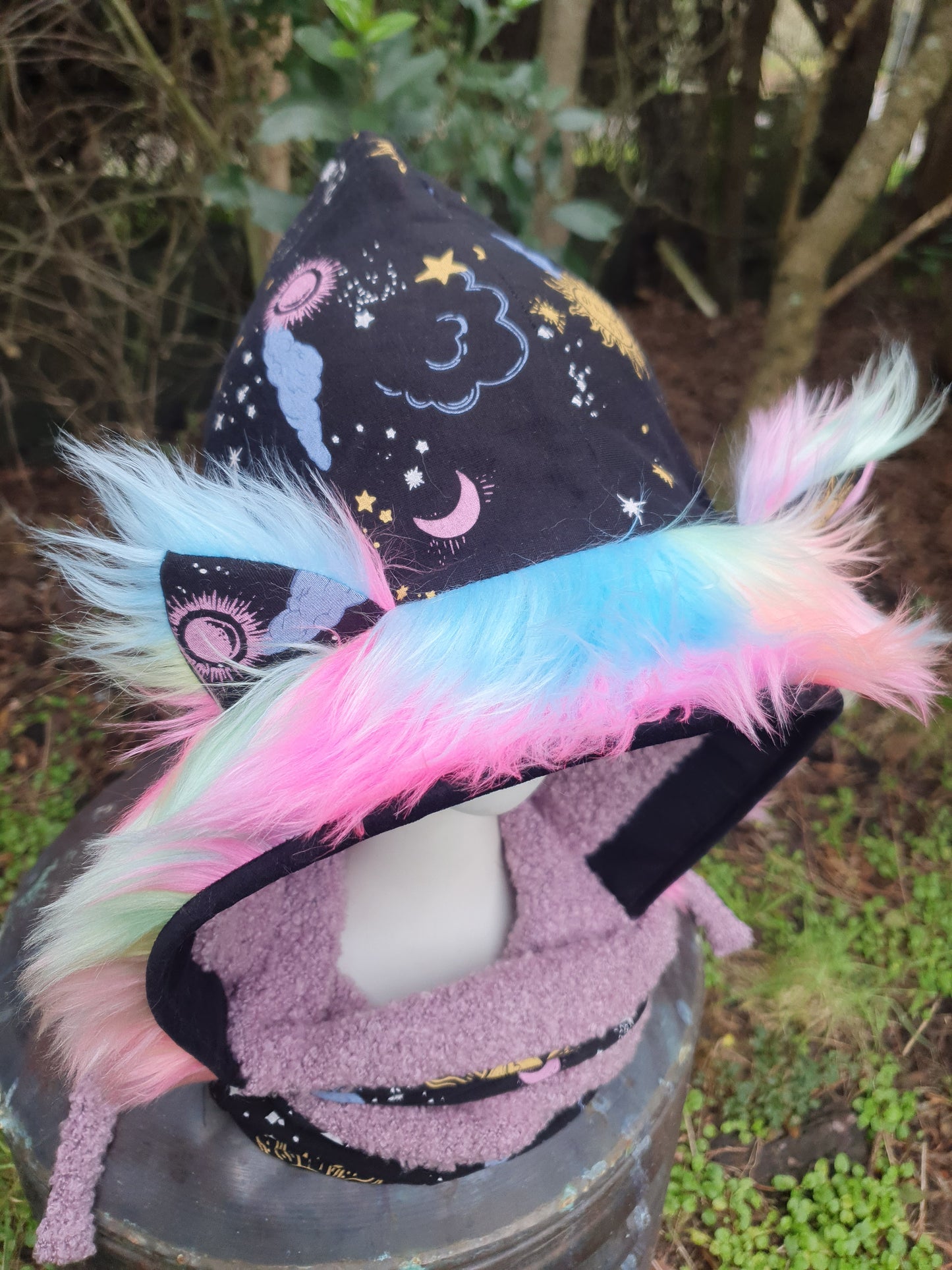 Colorful Celestial Hooded Scarf