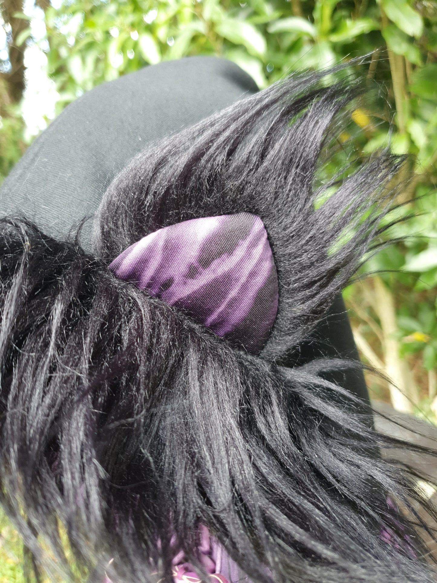 Purple, black and Tie dye kitty Hooded Scarf