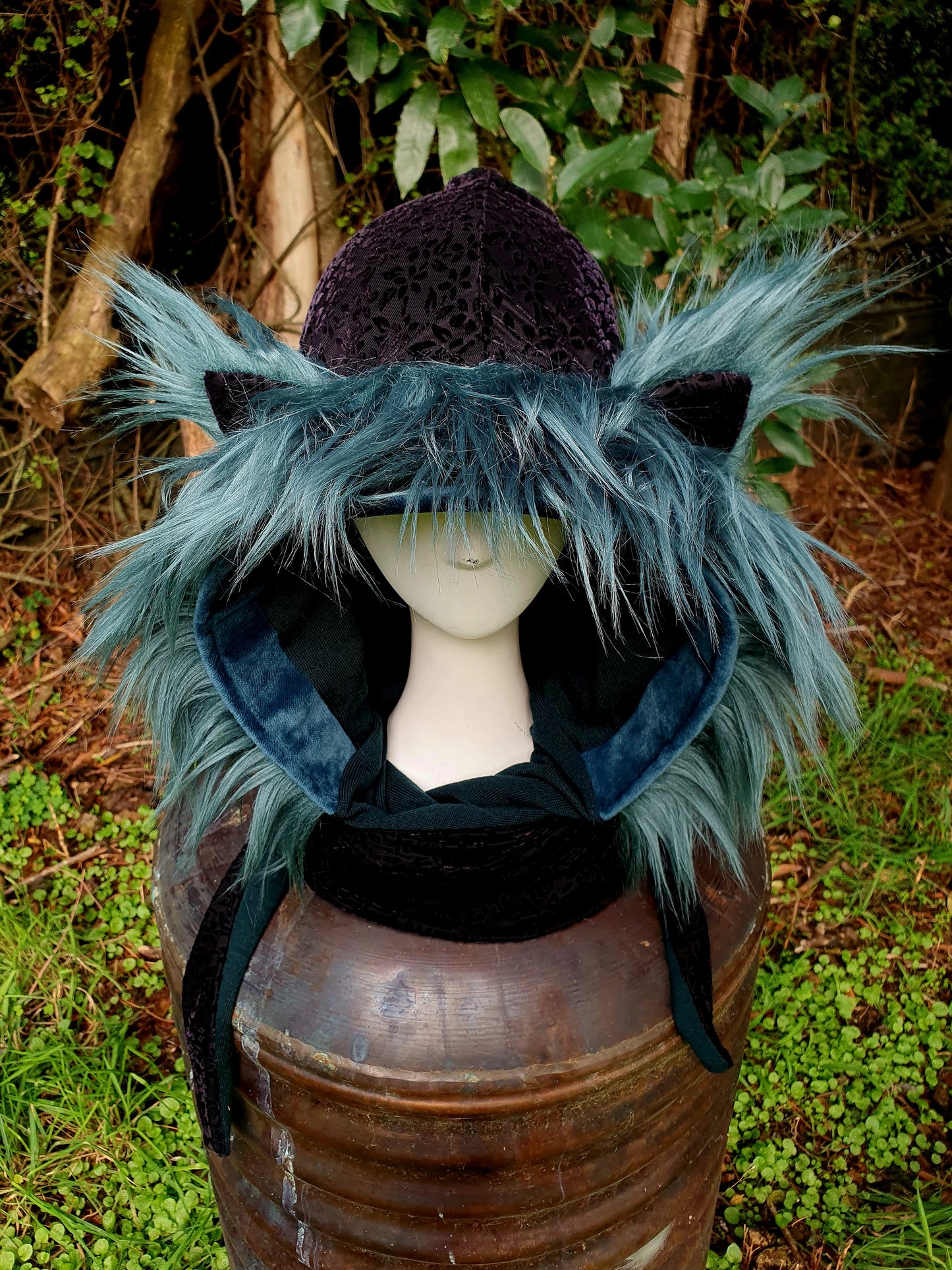 Black, smokey turquoise blue, deep green merino set