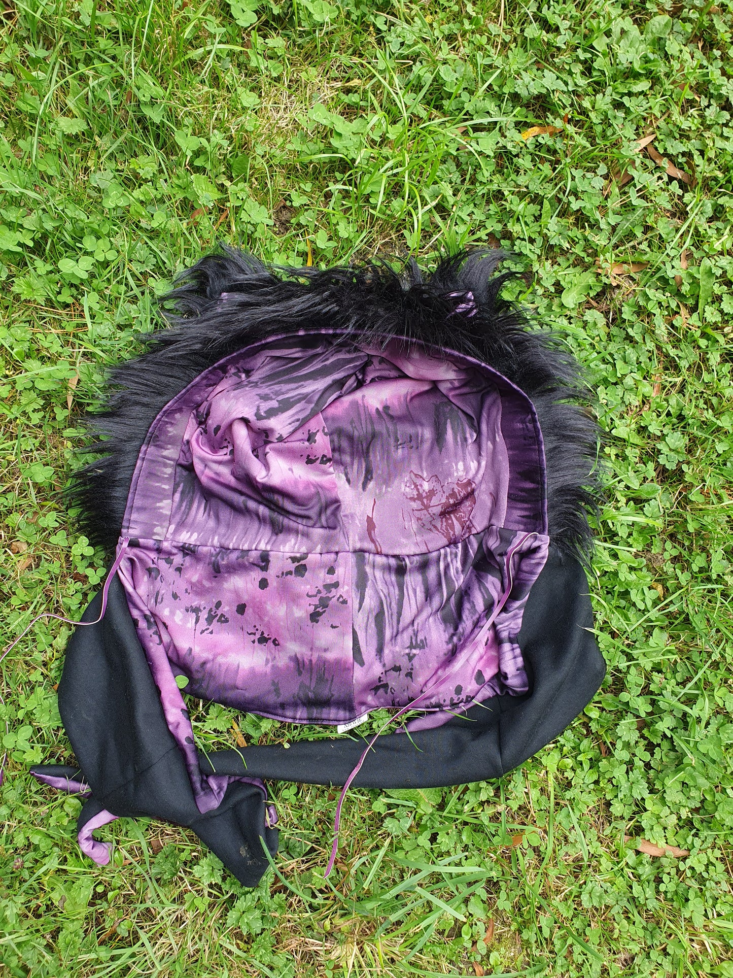 Purple, black and Tie dye kitty Hooded Scarf