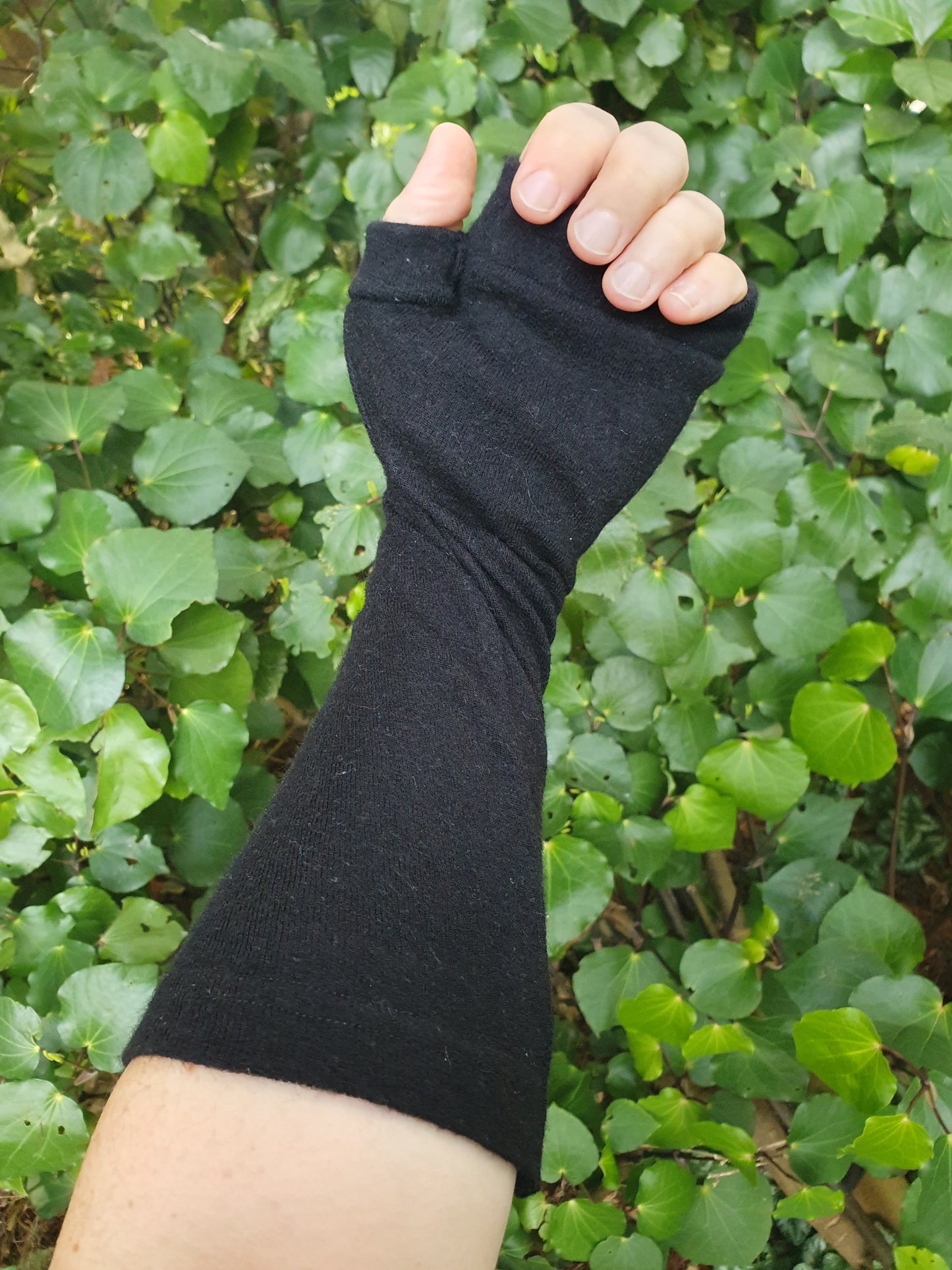 Thick long Merino Fingerless Gloves