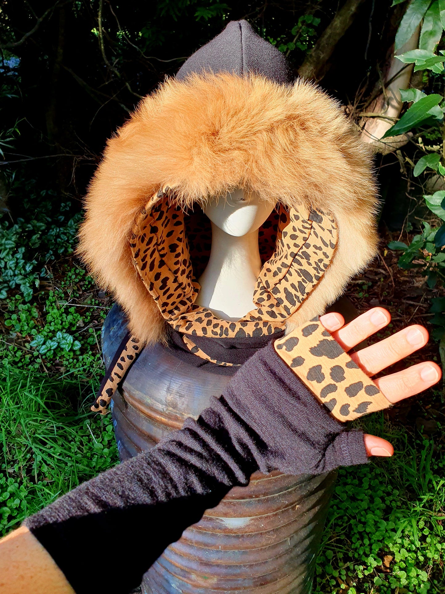 Real Alpaca Fur Hooded scarf