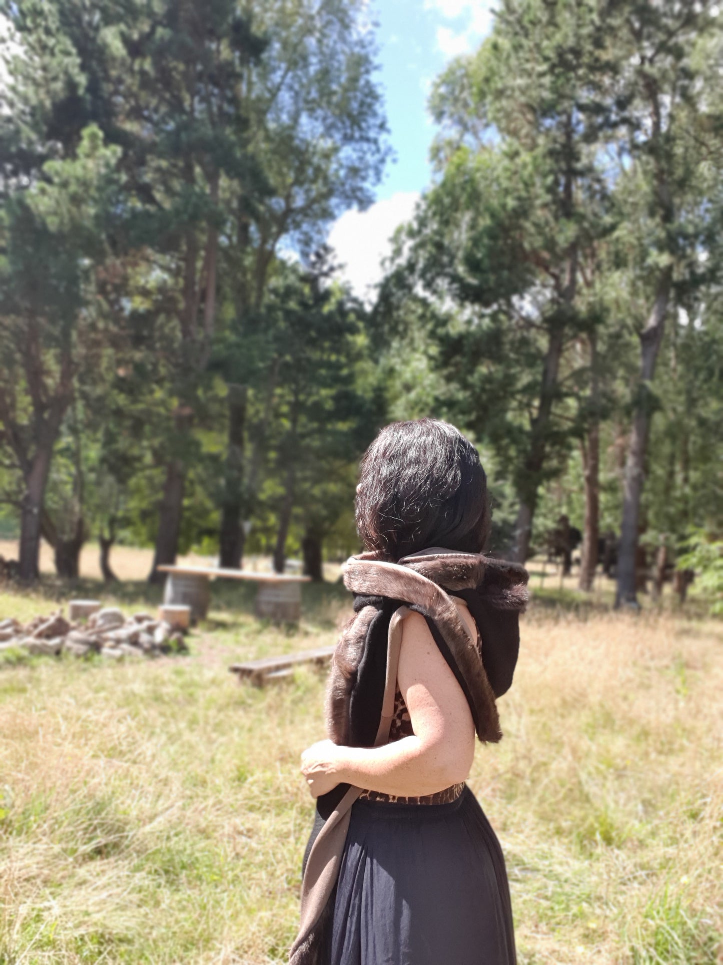 New Era Hooded Scarf. Vintage Fur