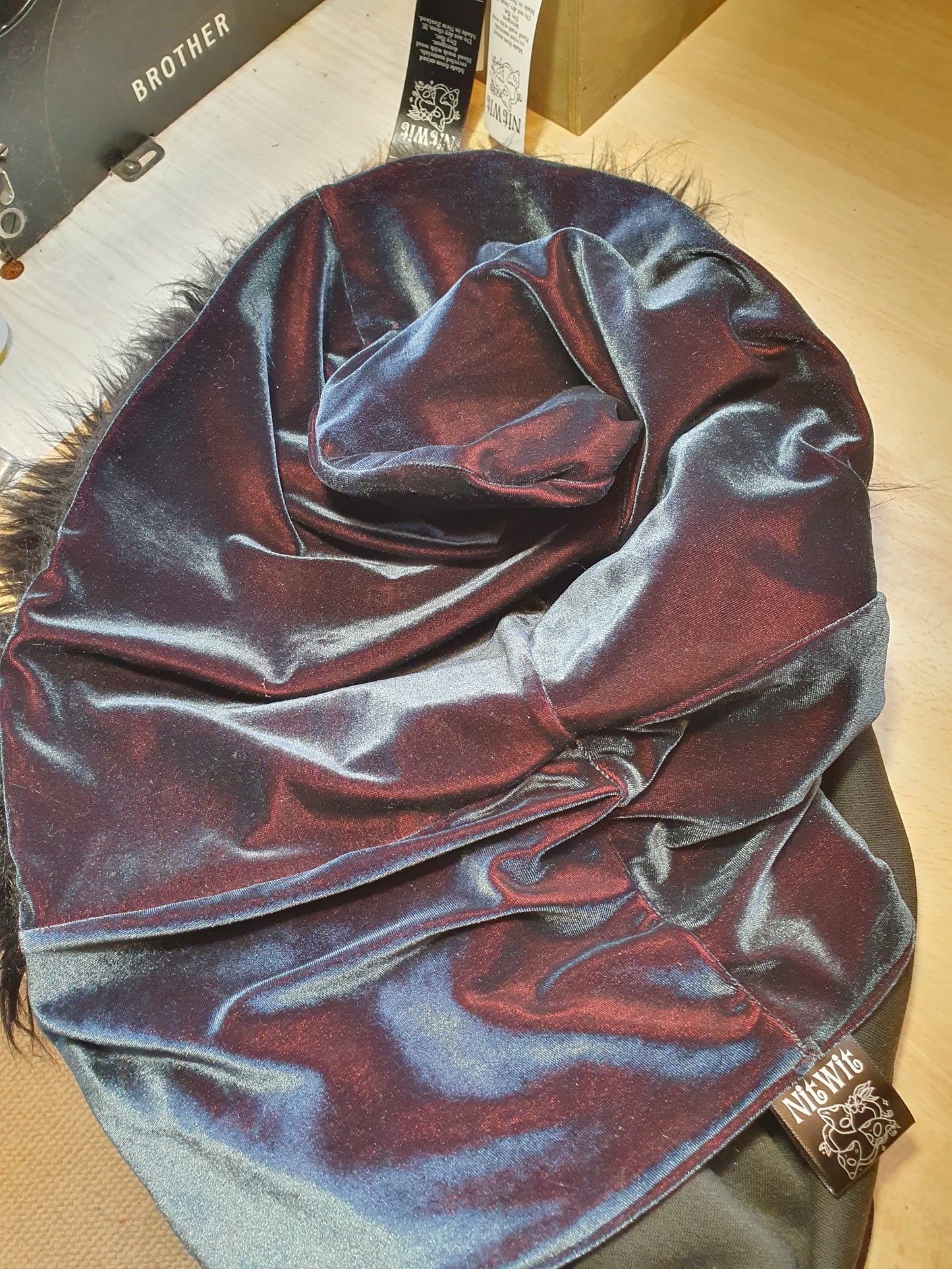 2 Tone Velvet Hooded Scarf