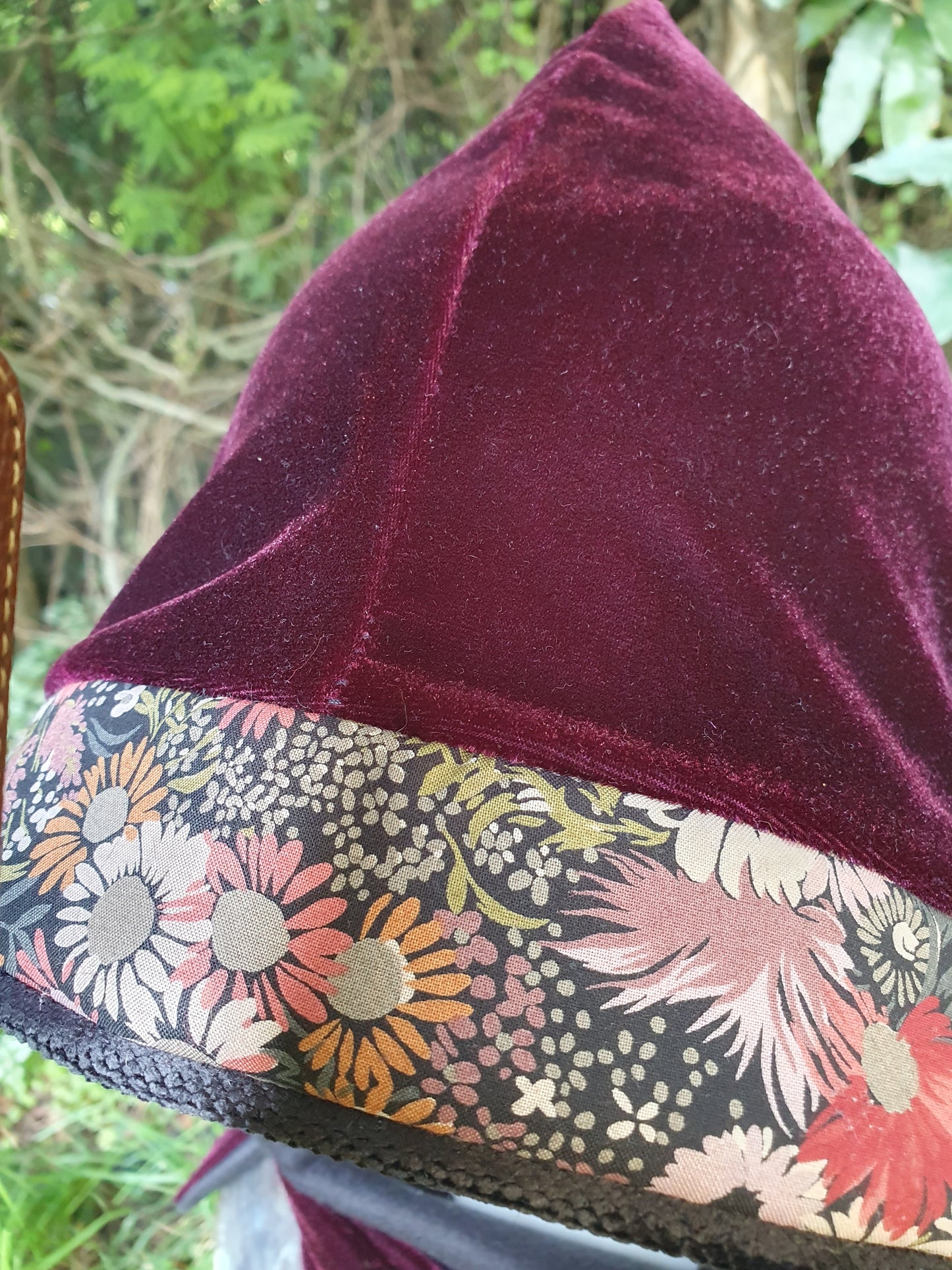Velvety floral warm Hooded Scarf