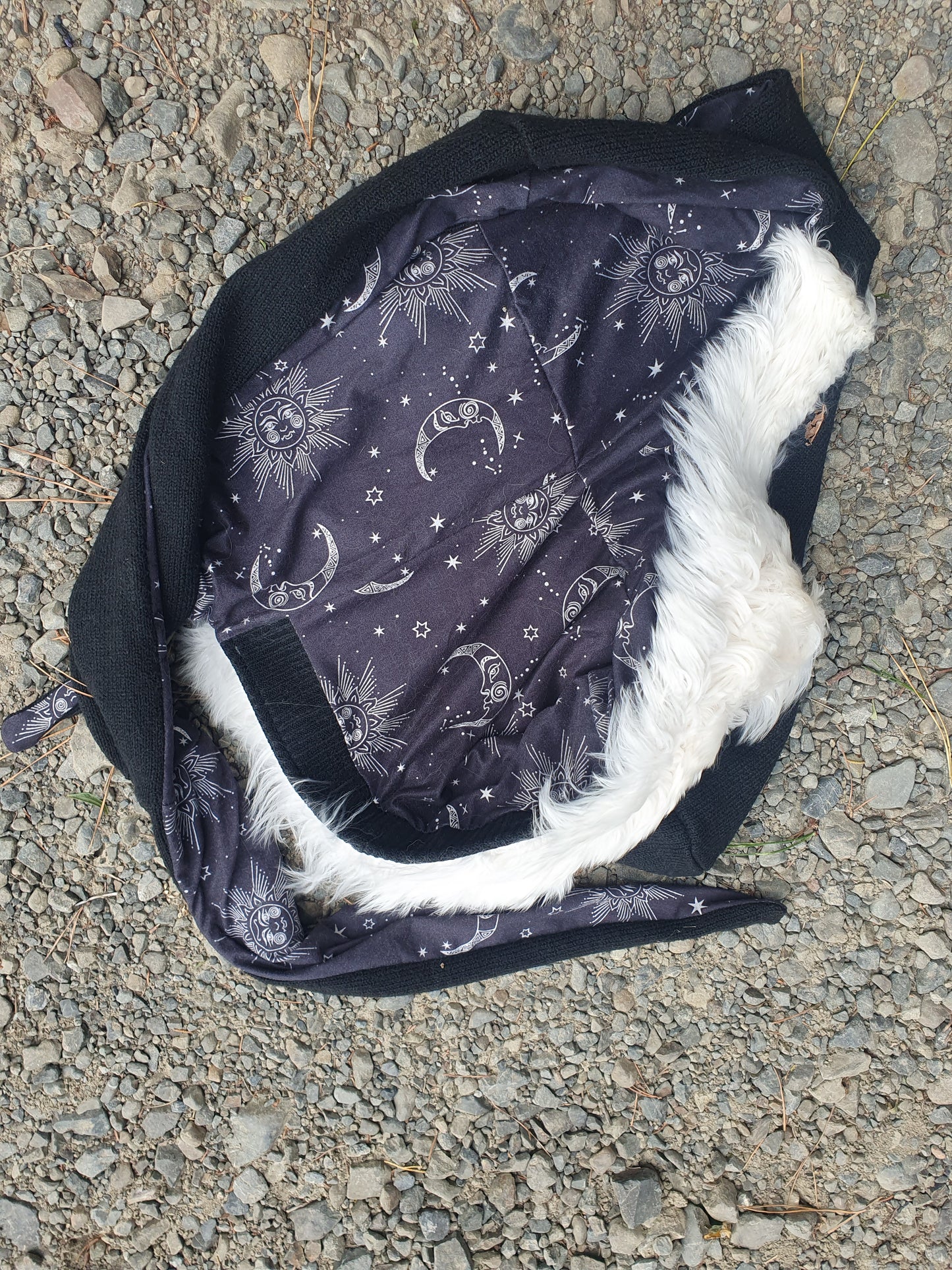 Celestial Snowy white/black Alpaca fur