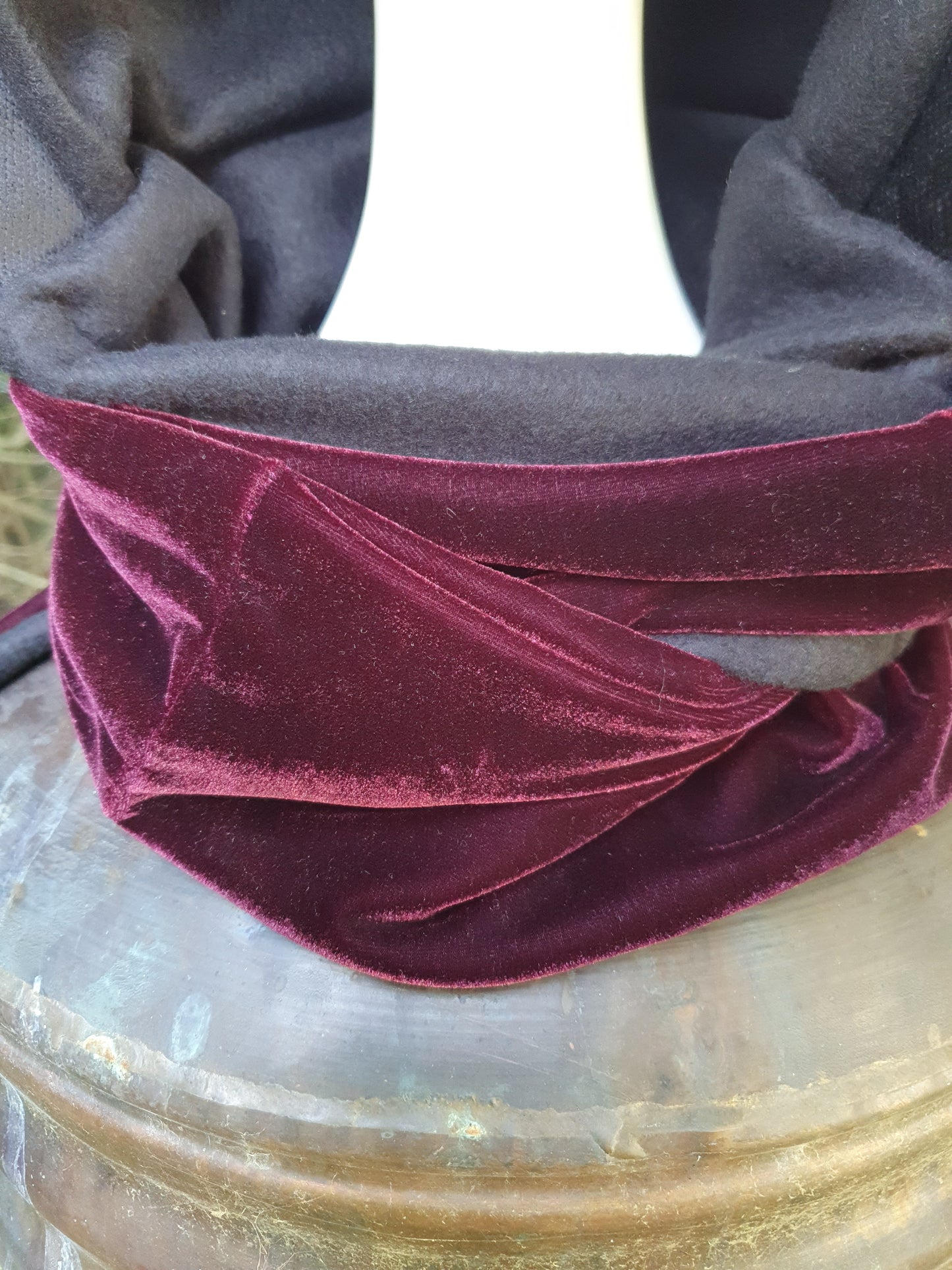 Velvety floral warm Hooded Scarf
