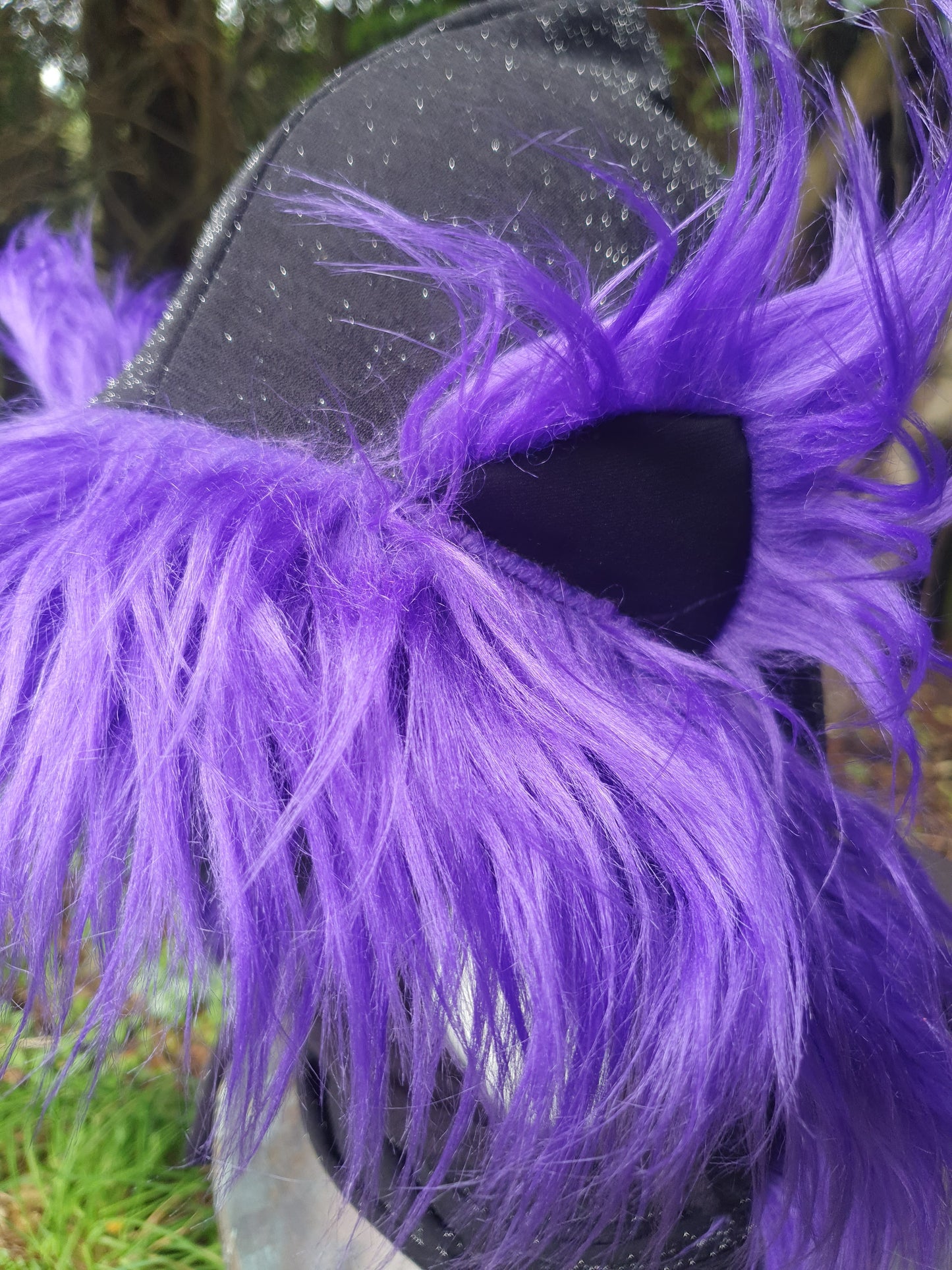 Purple and Black sparkle Hooded Scarf