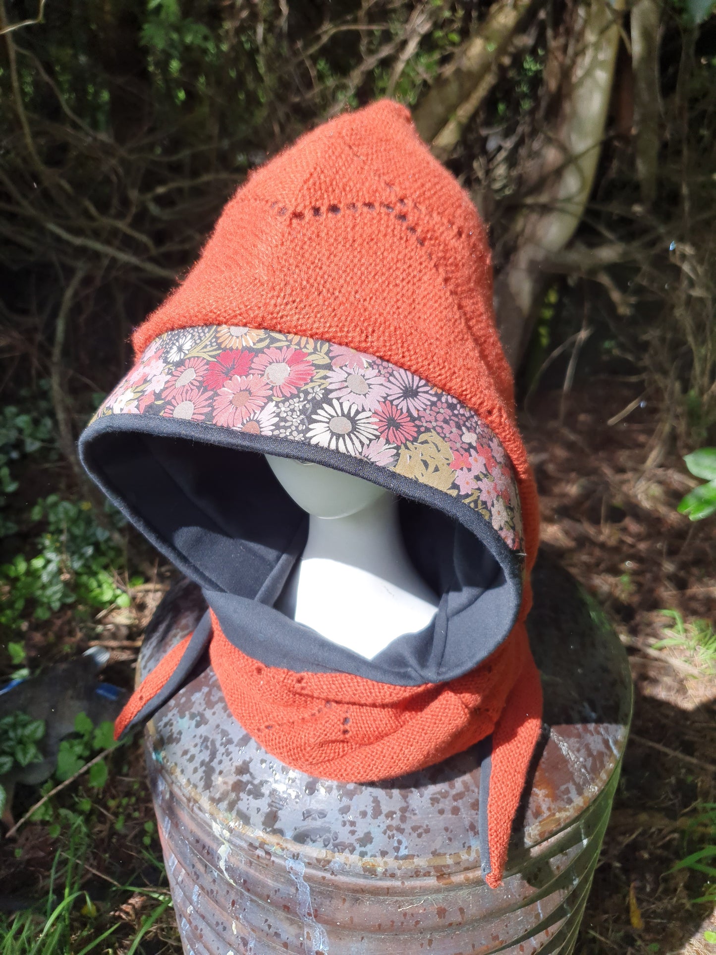 Smokey Orange Hooded Scarf