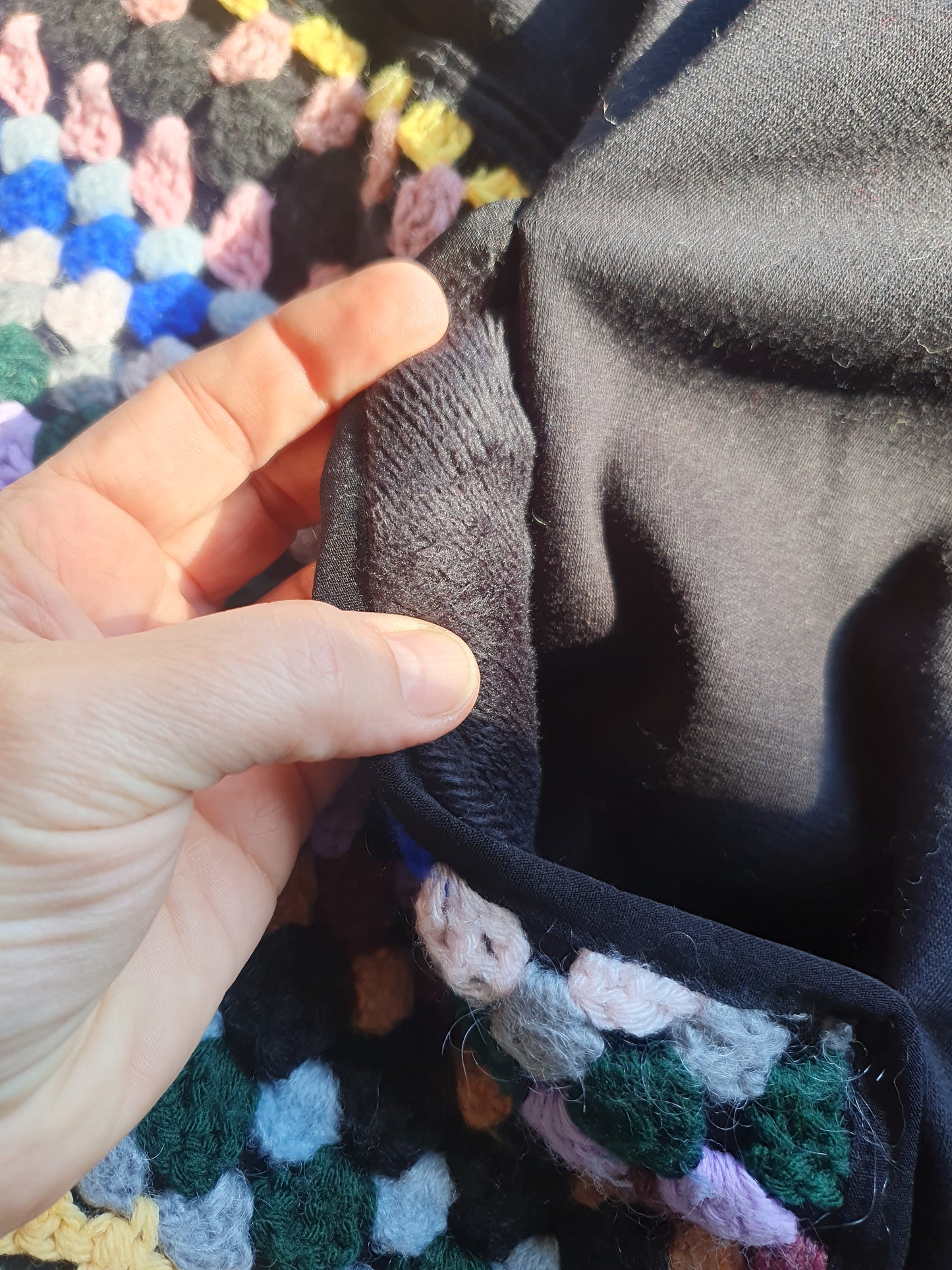 XXL Long Hoodie. Vintage Crochet and fleece