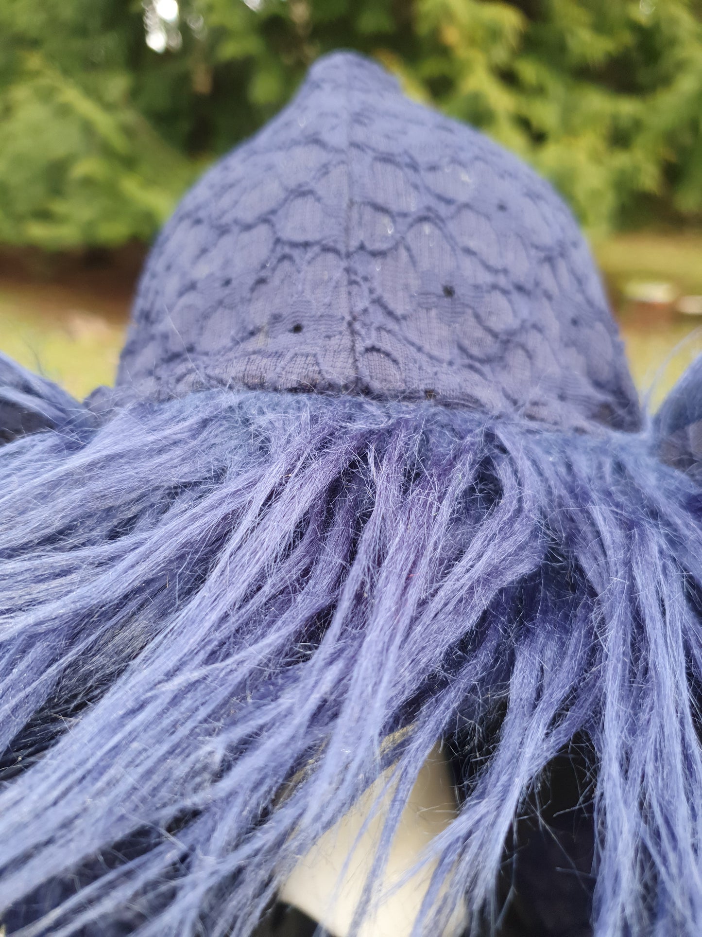 Dark midnight blue lacey hooded scarf