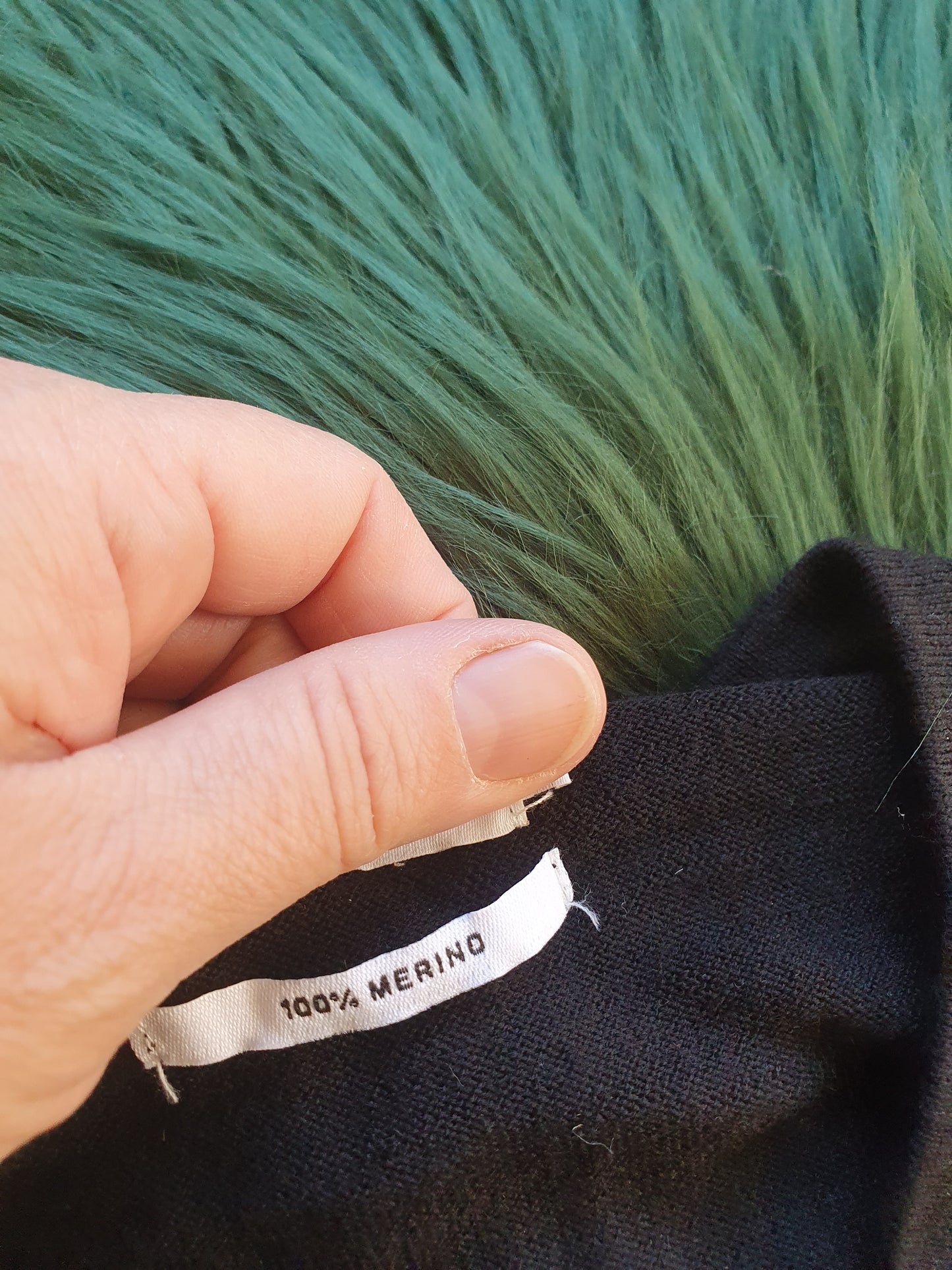 Black Merino, Emerald Green Fur