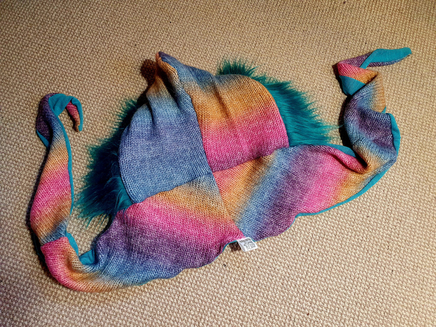 Chunky Rainbow Hood with Merino lining