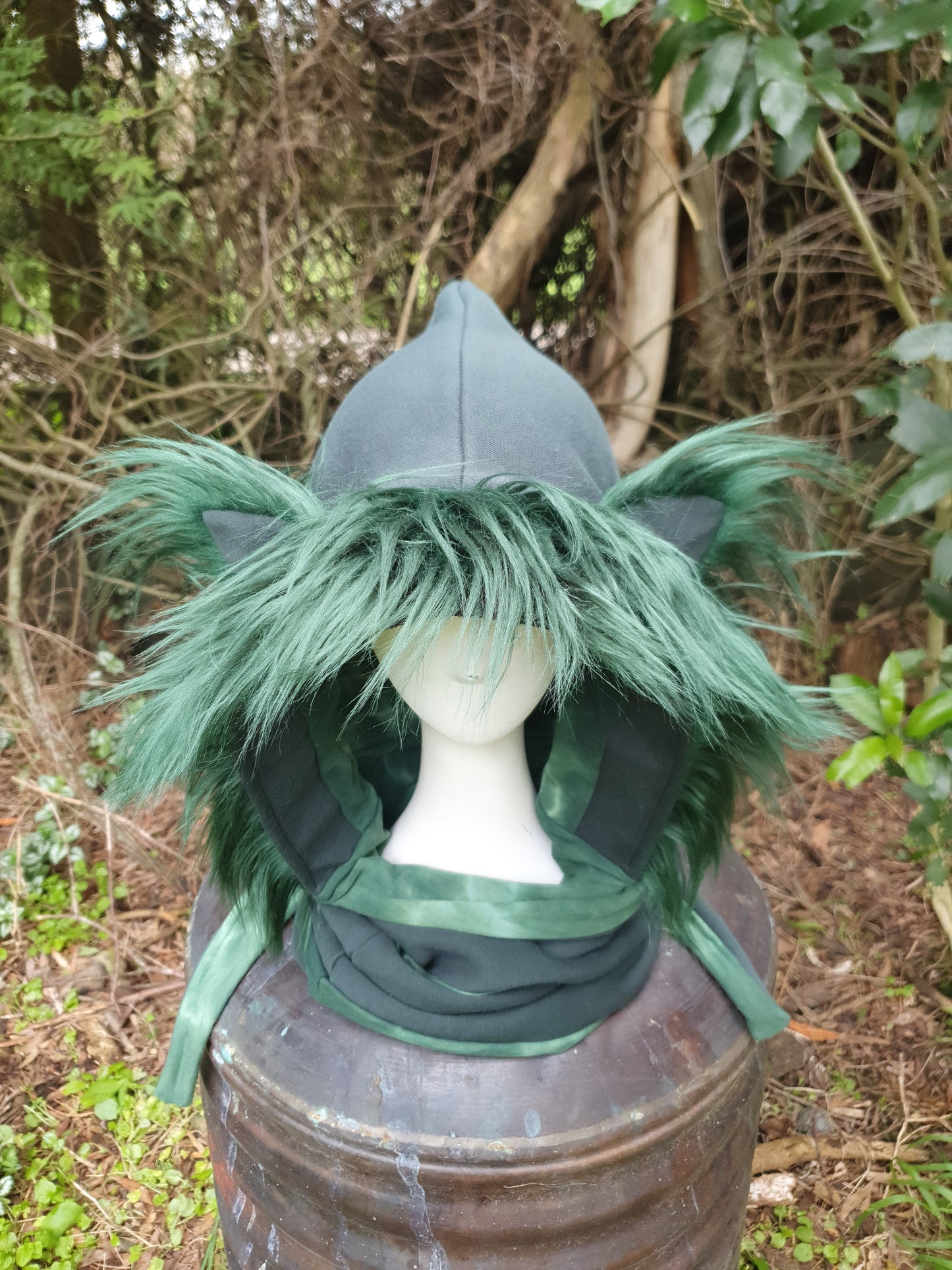 Deep Green Hooded Scarf