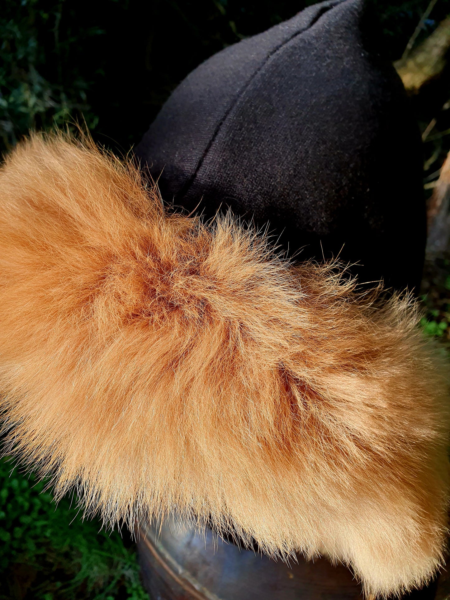 Alpaca Fur Hooded scarf and Glove set
