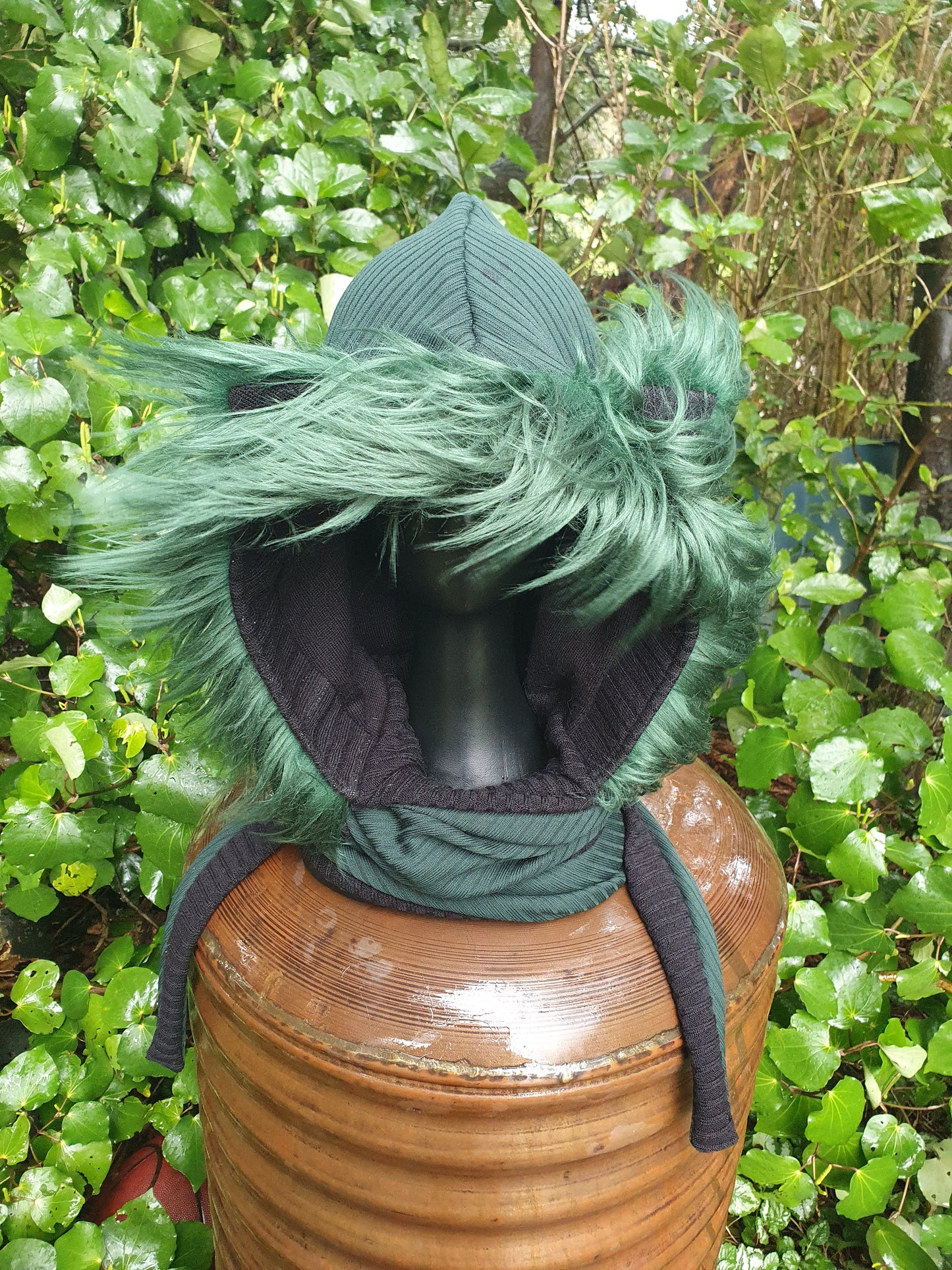 Lush green Goddess Hooded Scarf