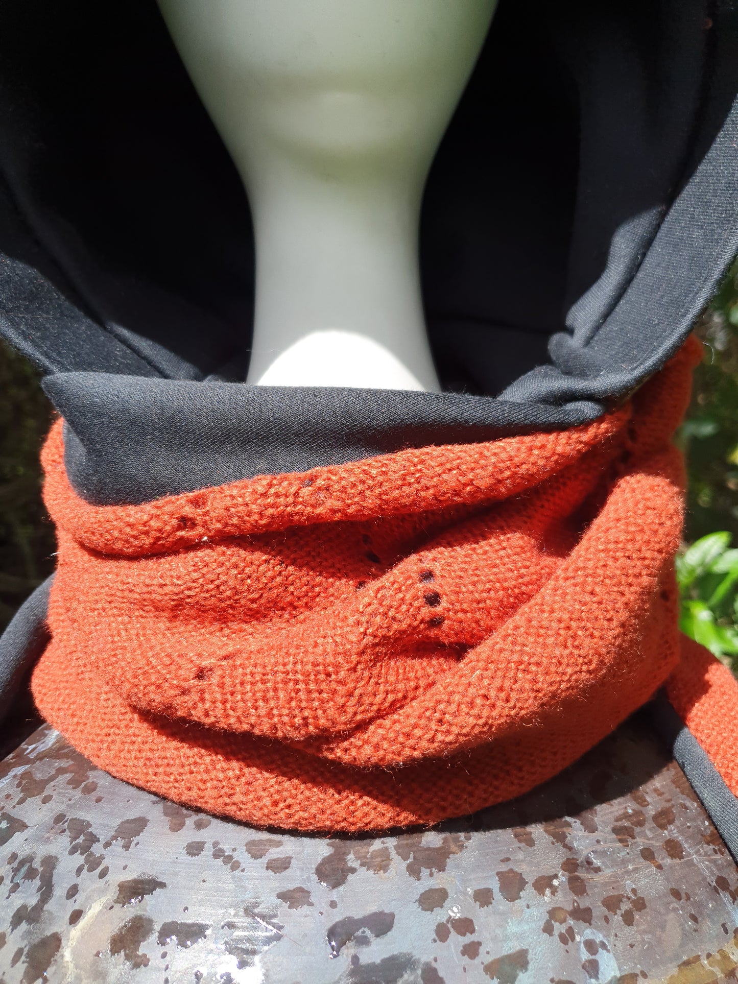 Smokey Orange Hooded Scarf