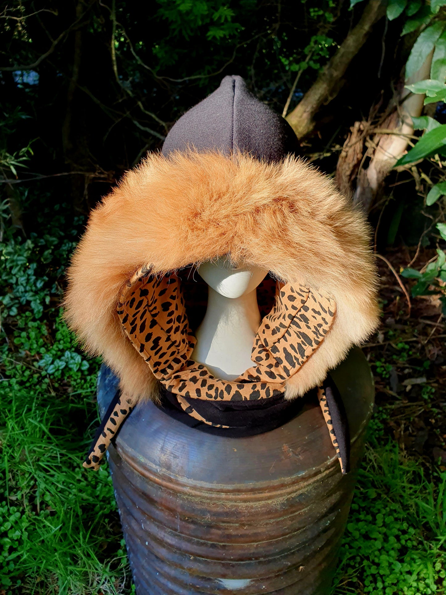 Real Alpaca Fur Hooded scarf