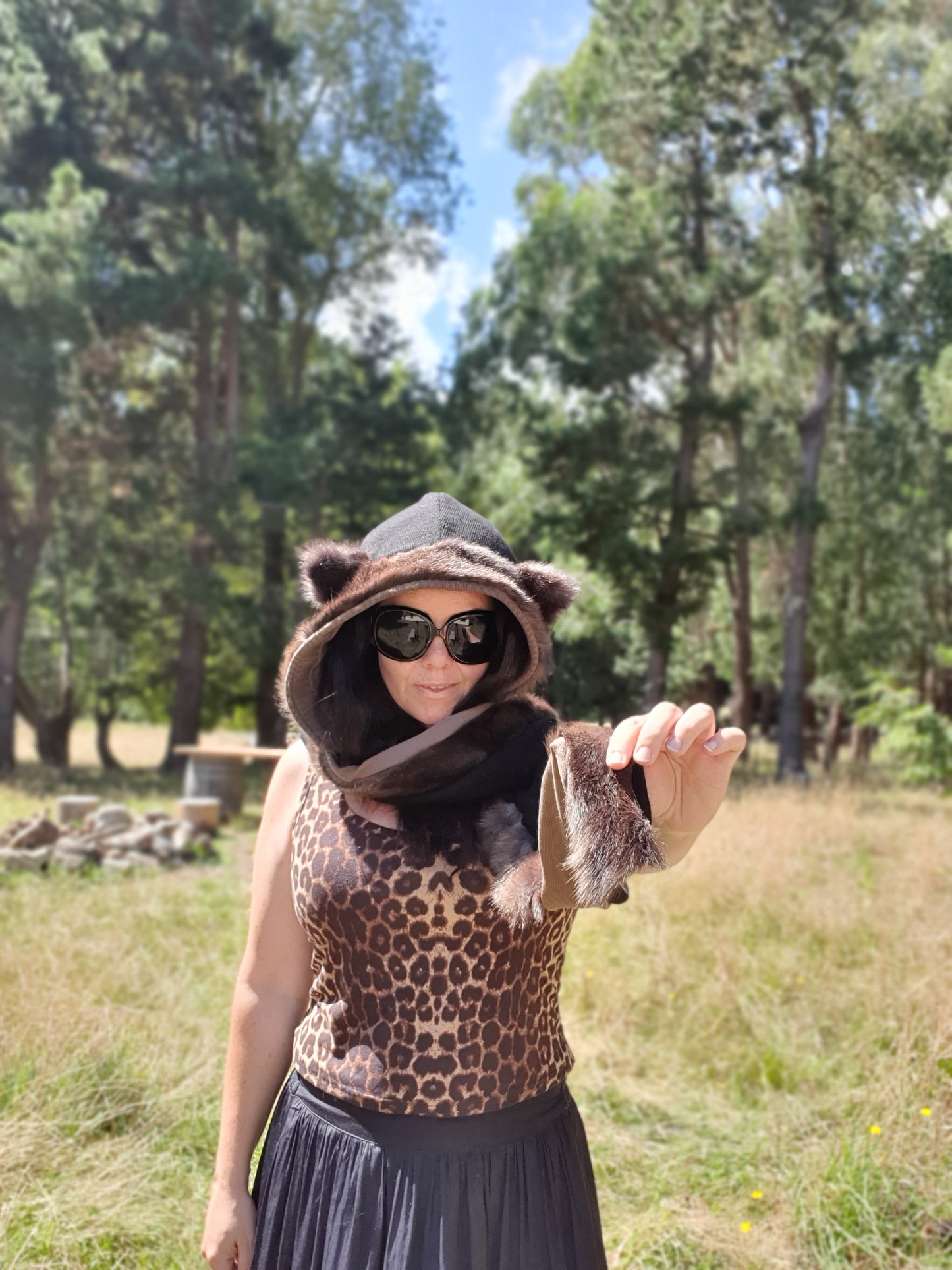 New Era Hooded Scarf. Vintage Fur