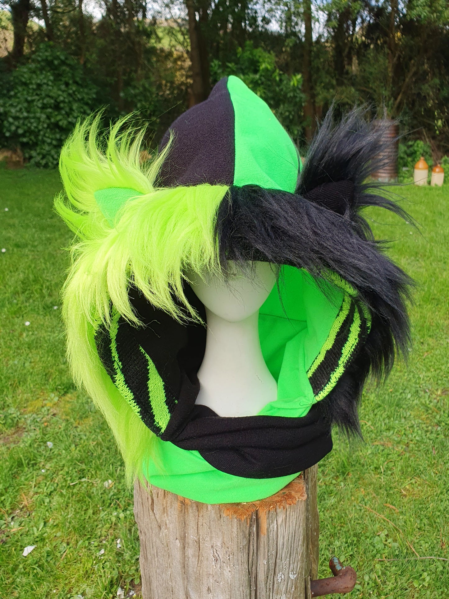 Fluro green and black