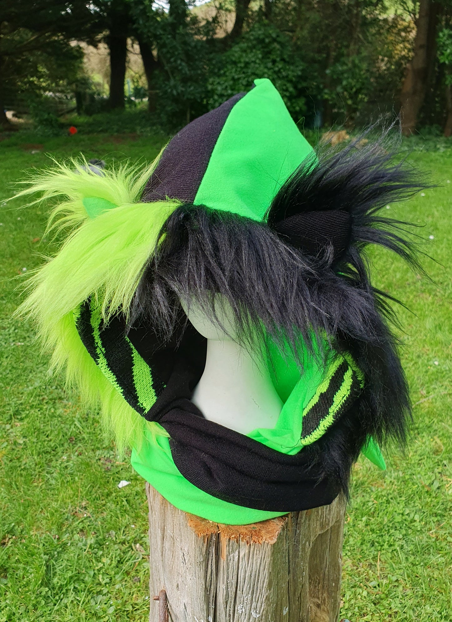 Fluro green and black