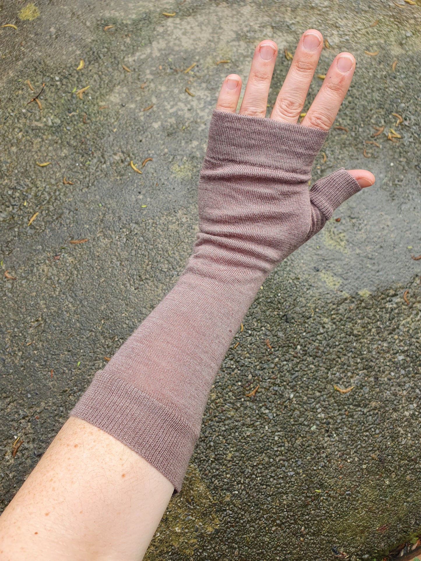 Merino fingerless gloves