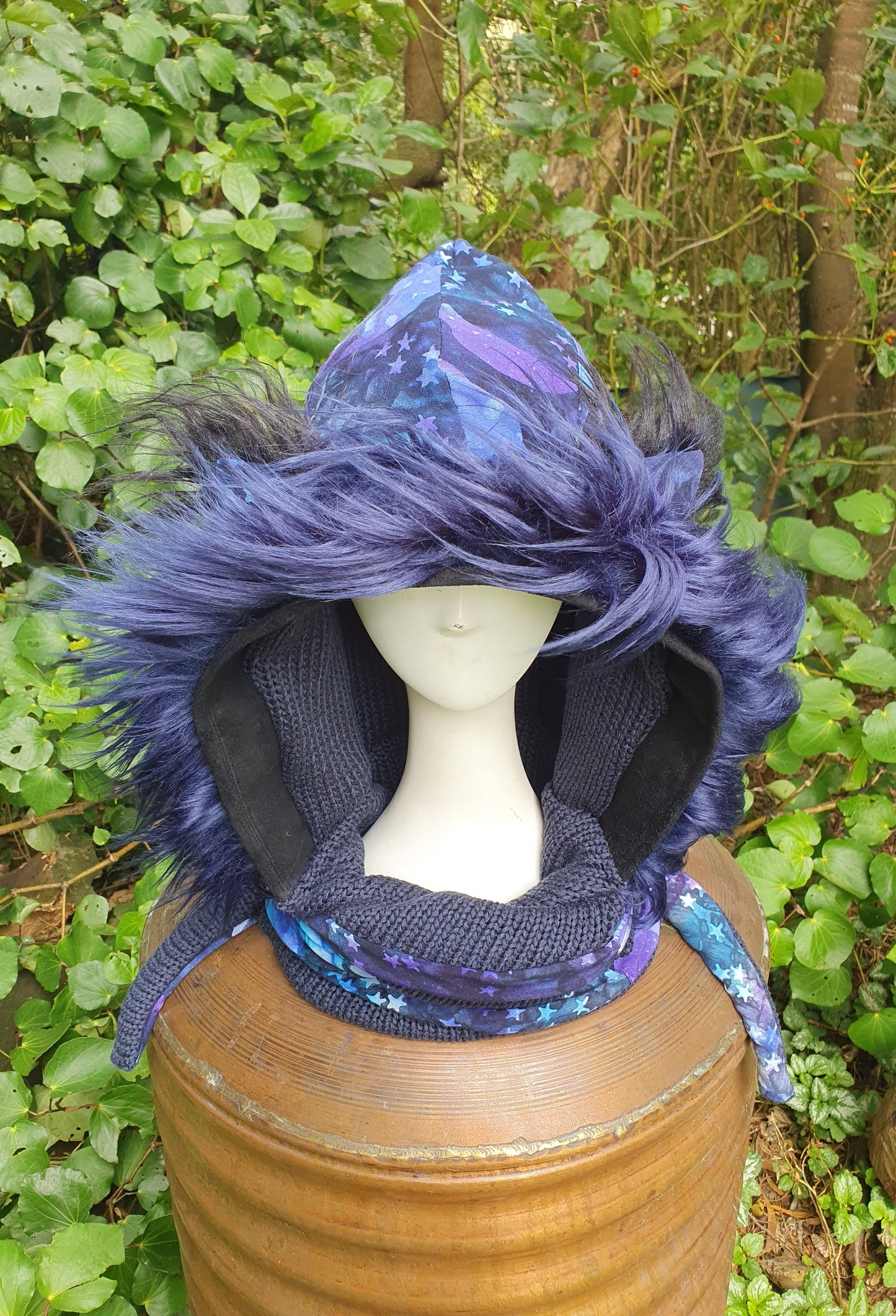 Midnight sky Batik Hooded Scarf