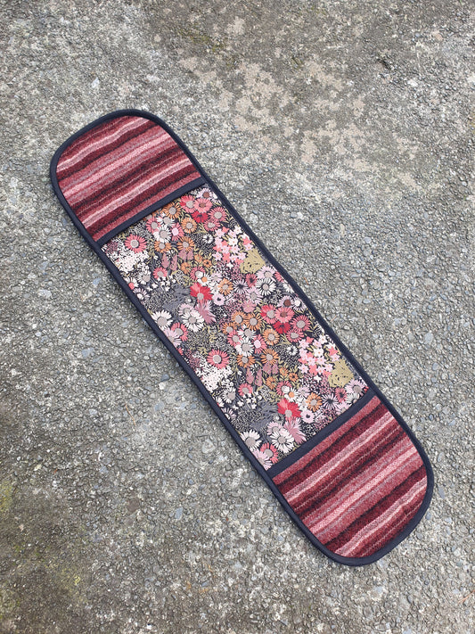 Red Pink Maroon and Black Floral XxL Oven Mitt