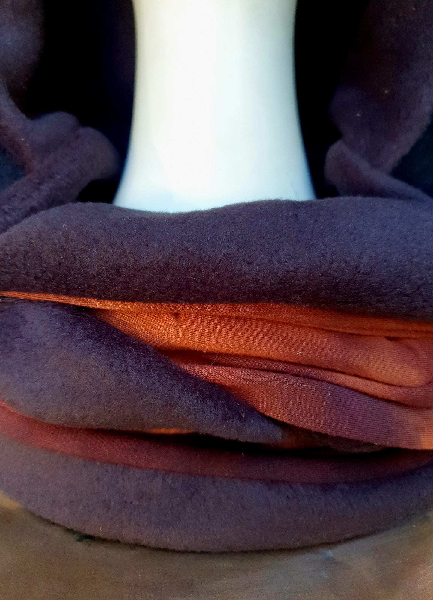 Lava & Leather Trim Hooded Scarf