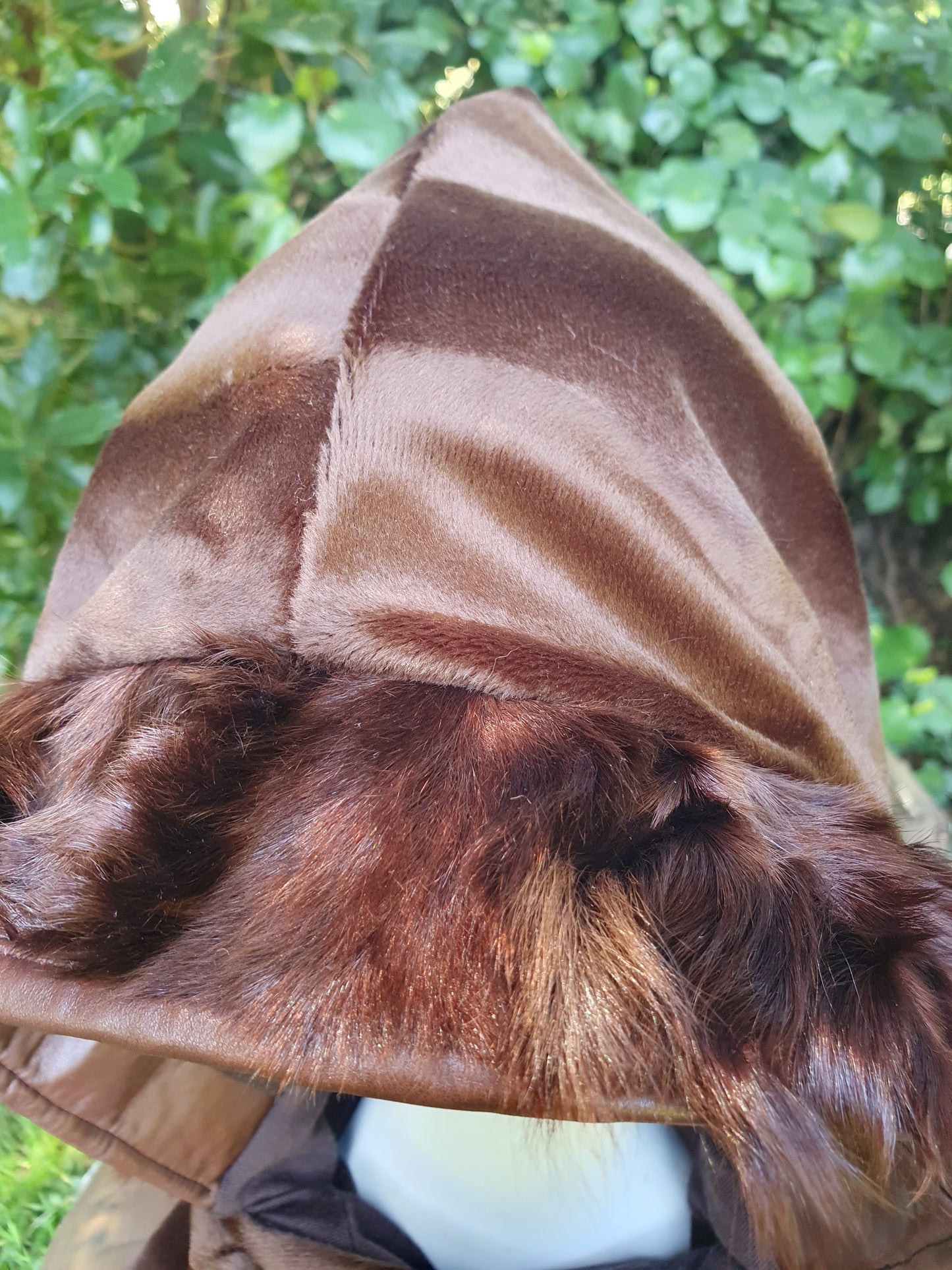 Vintage Fur and Merino Hooded Scarf