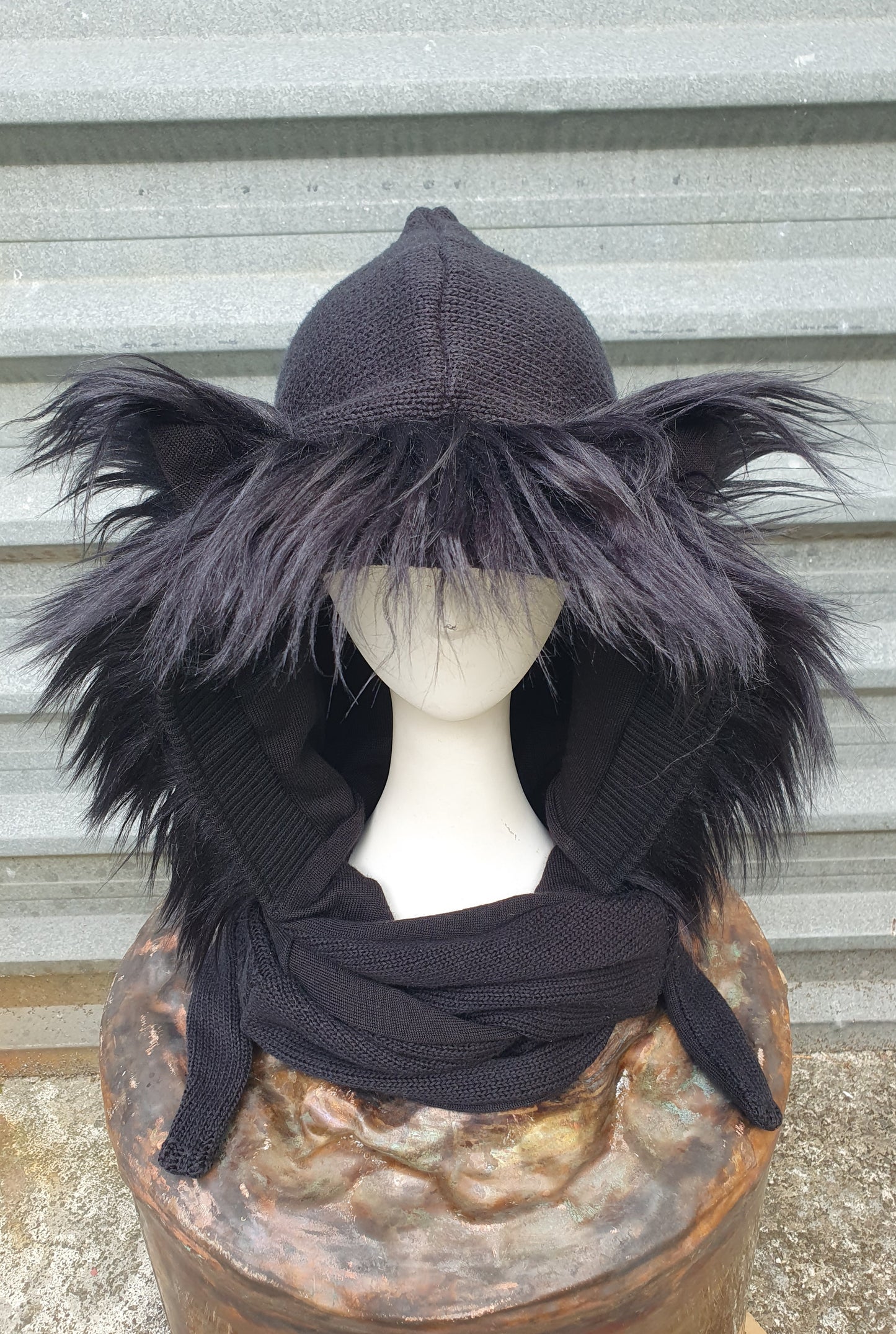 Black Hooded Scarf