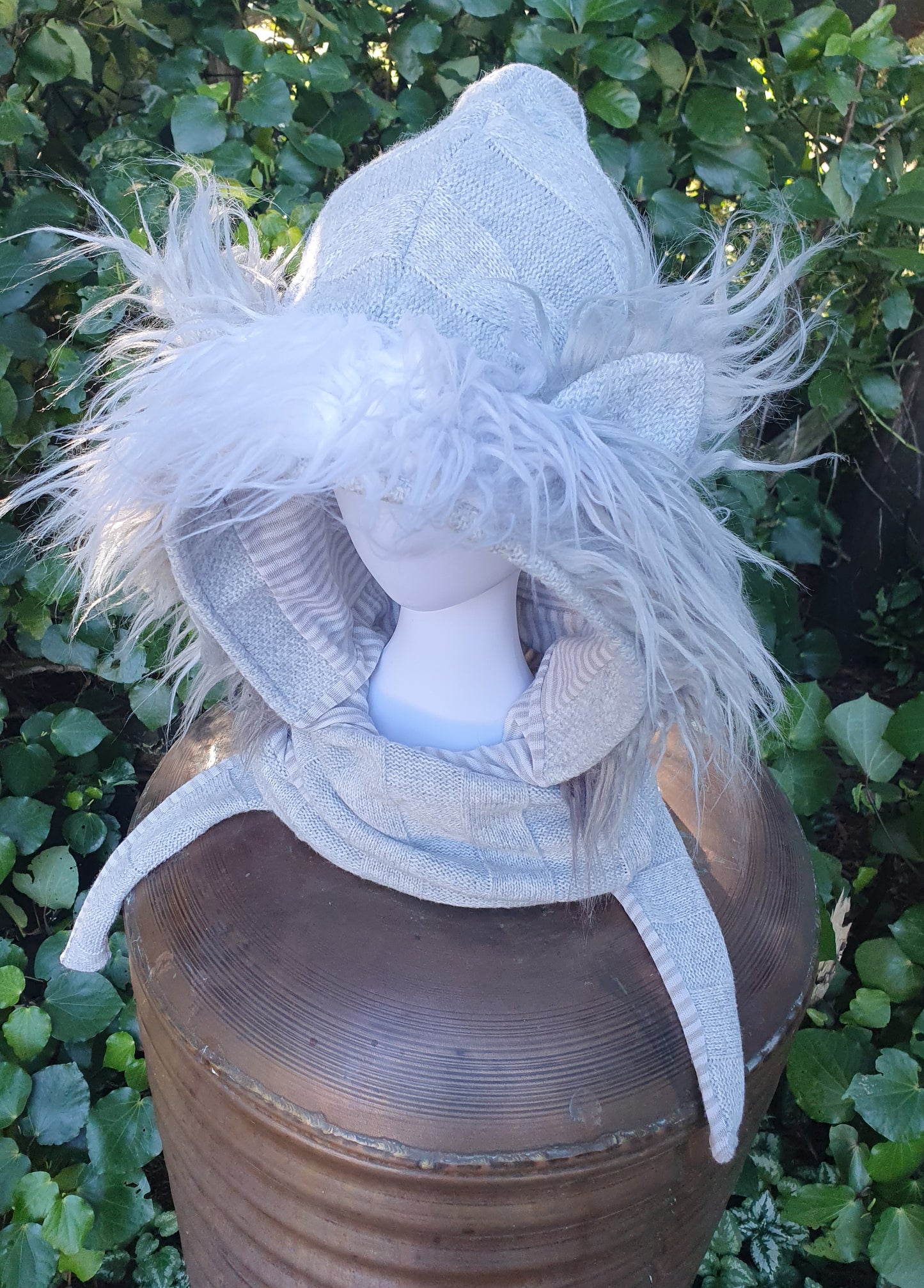 Soft Grey with gradient faux fur
