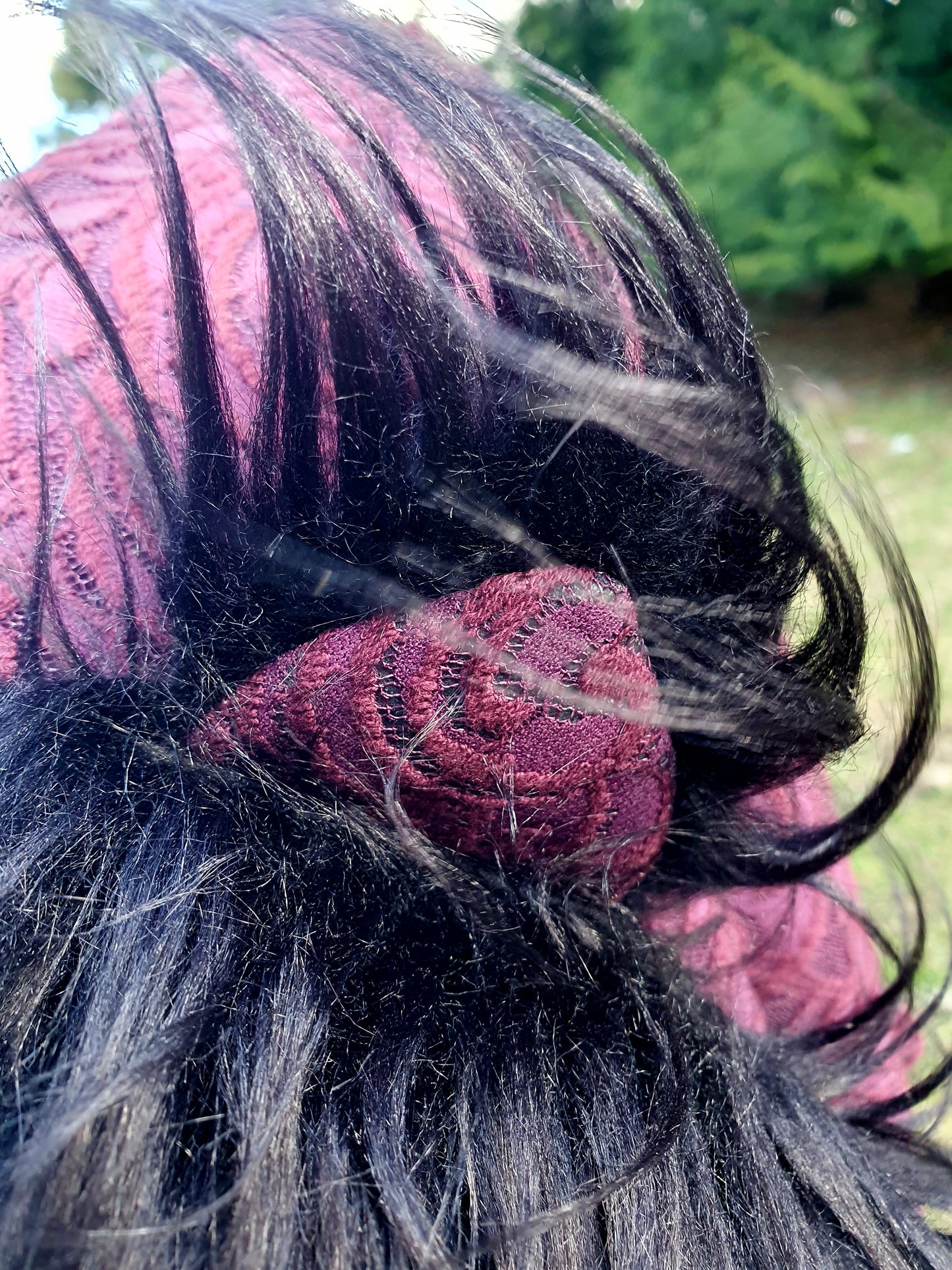 Purple Lace Hooded Scarf