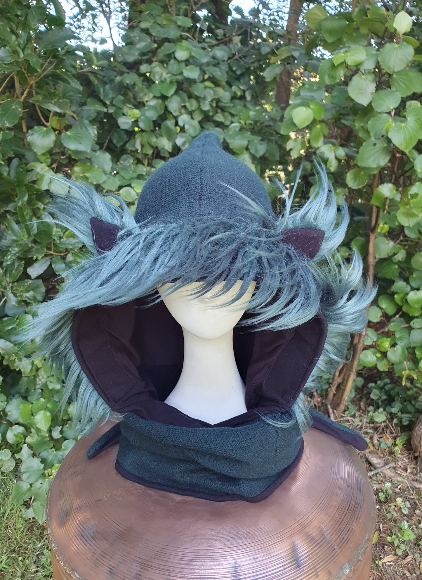 Green Hooded Scarf (defect)