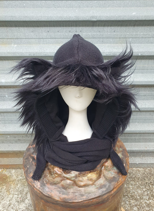 Black Hooded Scarf