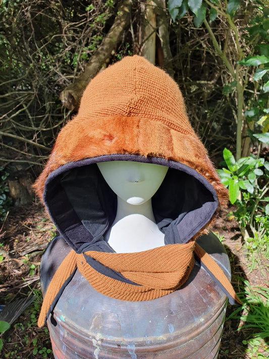 Ochre Chunky Merino & Vintage Fur