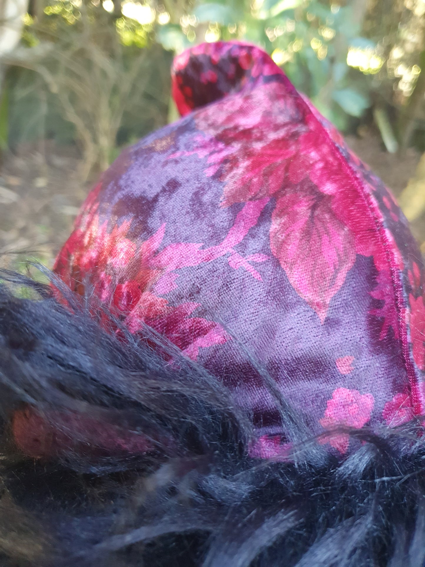 Velvet Floral Hooded Scarf + FREE MATCHING GLOVES!!