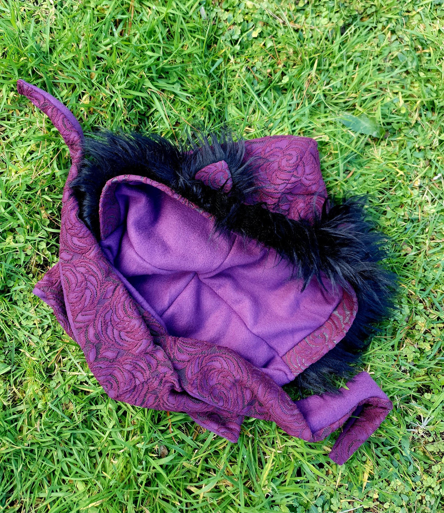 Purple Lace Hooded Scarf