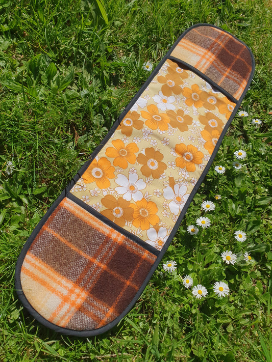 XxL Oven Mitt Orange & Brown Retro Delight
