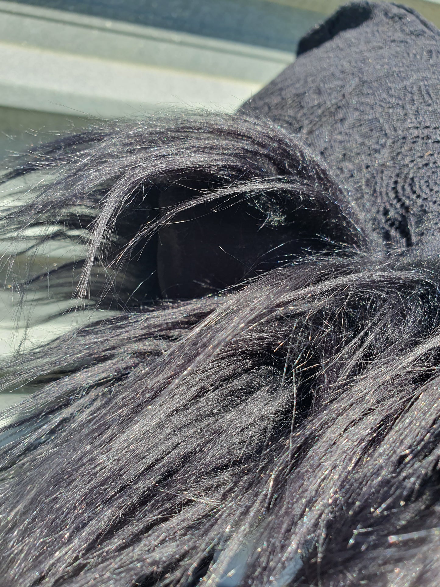 Black, Black and Black Lace Hooded Scarf