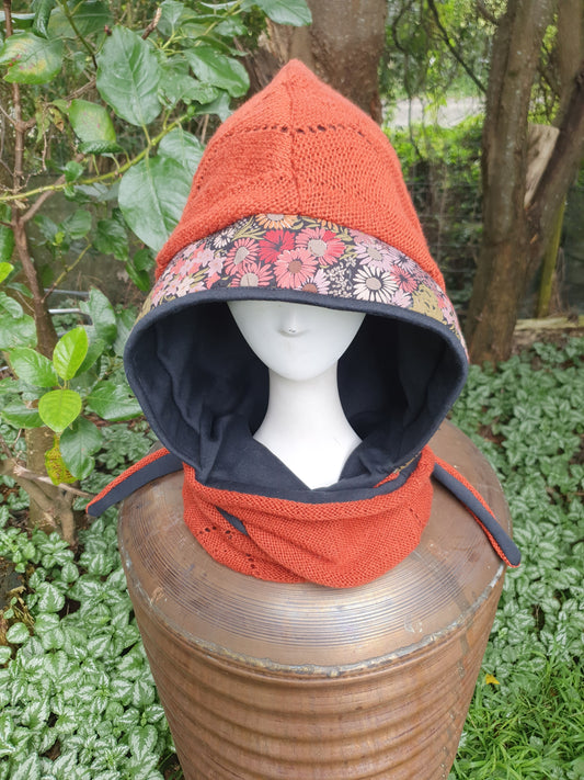 Autumn toned Hooded Scarf