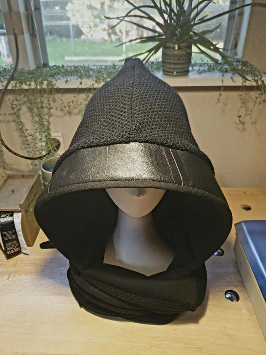 Solid Black Hooded Scarf