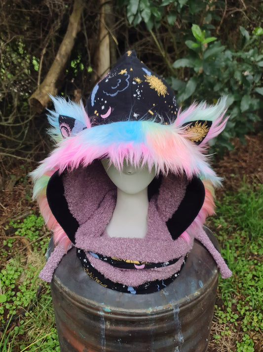 Colorful Celestial Hooded Scarf