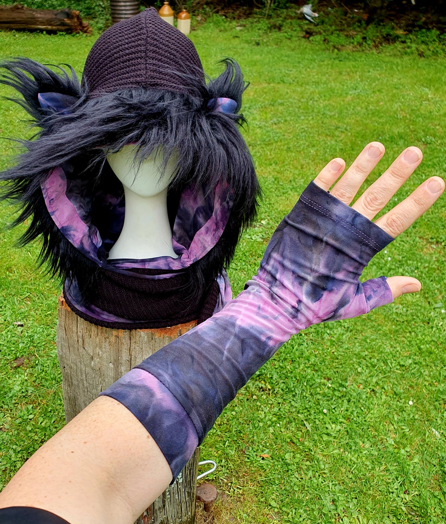 Black Purple Pink tie dye set