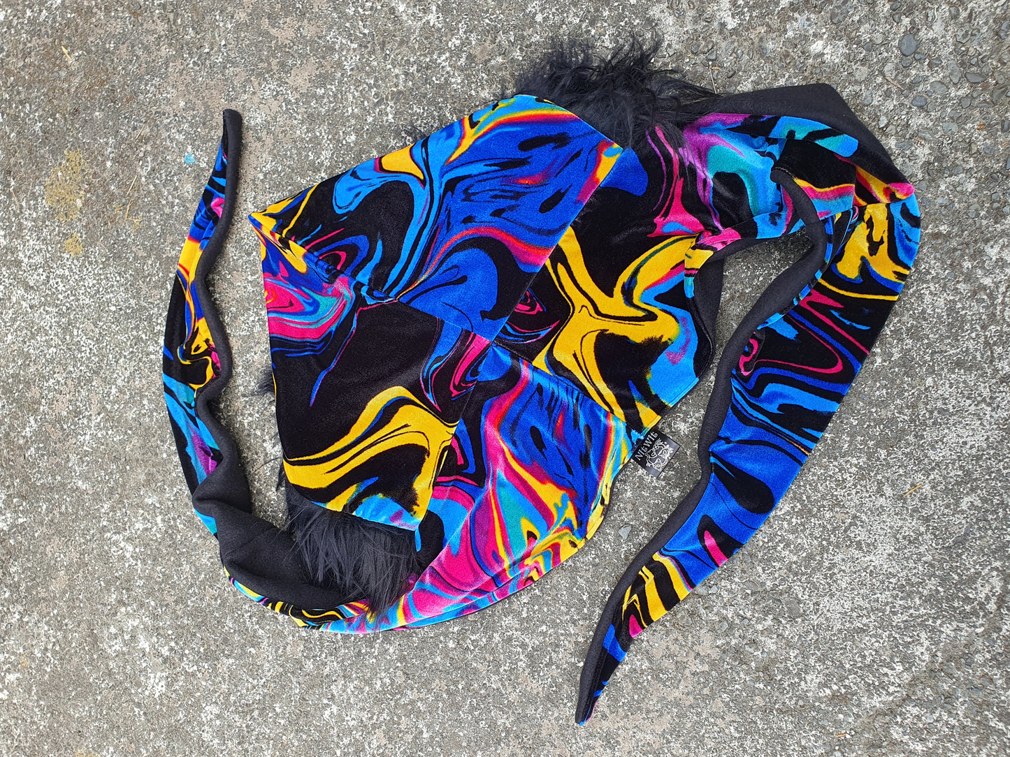 Swirly Velvet Hooded Scarf