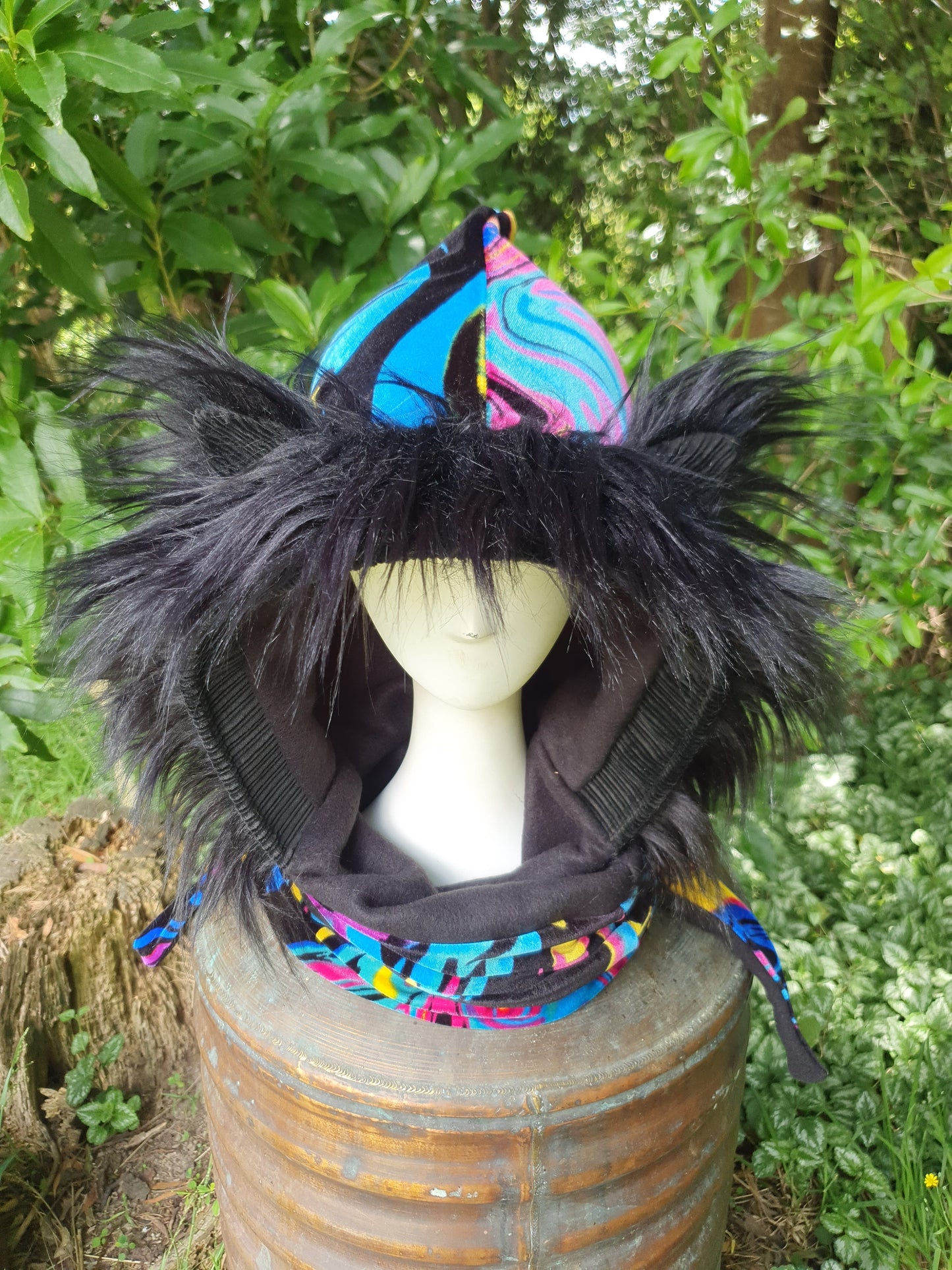 Swirly Velvet Hooded Scarf