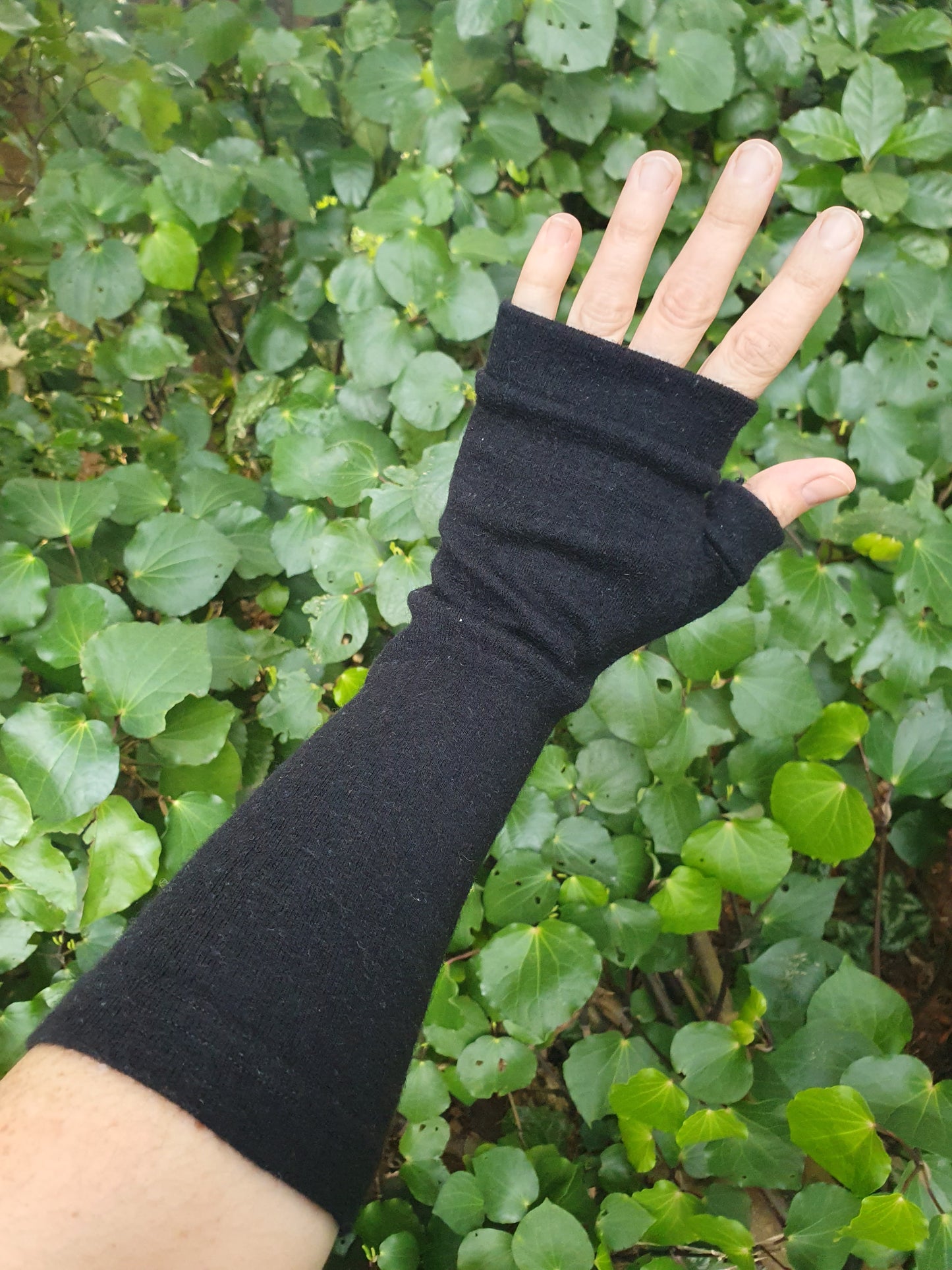 Thick long Merino Fingerless Gloves