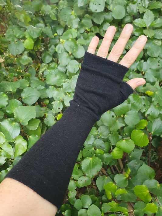 Thick long Merino Fingerless Gloves